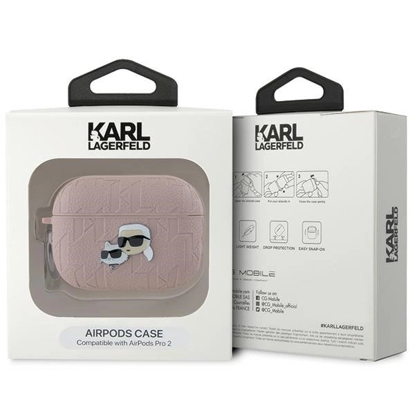 Karl Lagerfeld Monogram Karl & Choupette Head case for AirPods Pro 2 - pinkeng