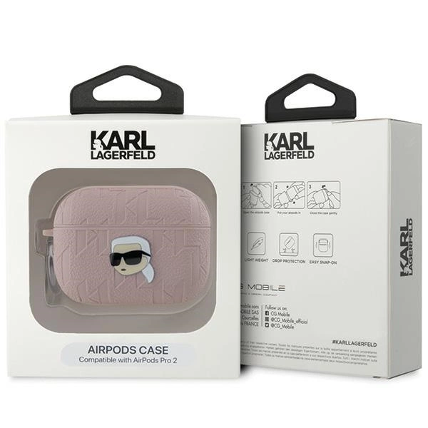 Karl Lagerfeld Monogram Karl Head case for AirPods Pro 2 - pinkeng