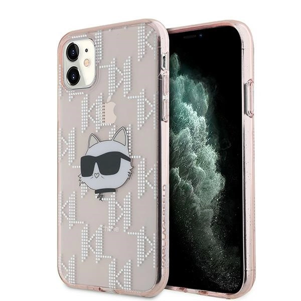 Karl Lagerfeld IML Choupette Head & Monogram case for iPhone 11 / Xr - pinkeng