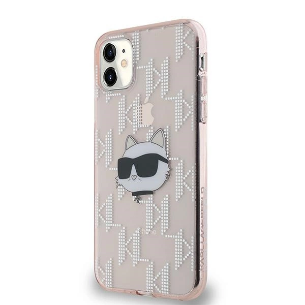 Karl Lagerfeld IML Choupette Head & Monogram case for iPhone 11 / Xr - pinkeng