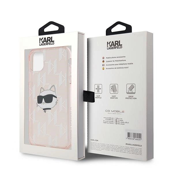 Karl Lagerfeld IML Choupette Head & Monogram case for iPhone 11 / Xr - pinkeng