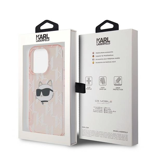 Karl Lagerfeld IML Choupette Head & Monogram case for iPhone 13 Pro Max - pinkeng