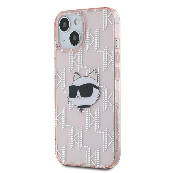Karl Lagerfeld IML Choupette Head & Monogram case for iPhone 14 / 15 / 13 - pinkeng
