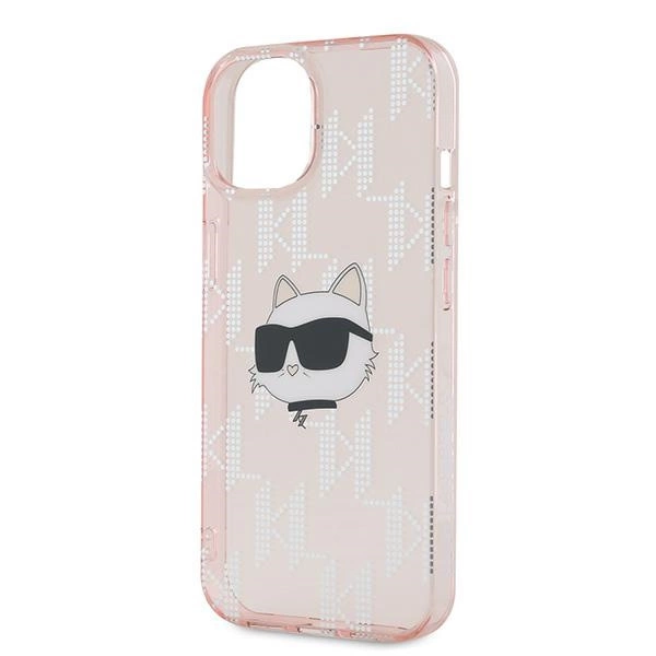 Karl Lagerfeld IML Choupette Head & Monogram case for iPhone 14 / 15 / 13 - pinkeng