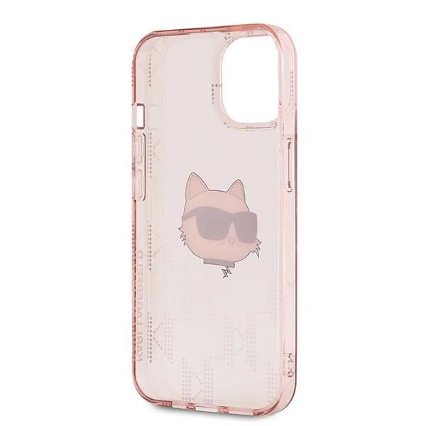 Karl Lagerfeld IML Choupette Head & Monogram case for iPhone 14 / 15 / 13 - pinkeng