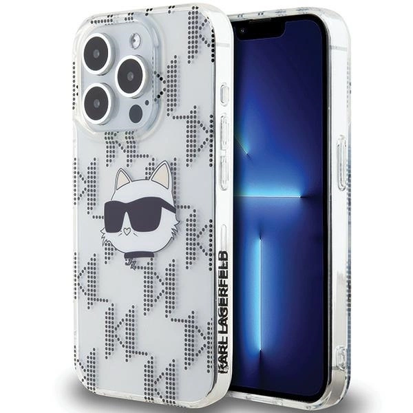 Karl Lagerfeld IML Choupette Head & Monogram case for iPhone 15 Pro - transparenteng