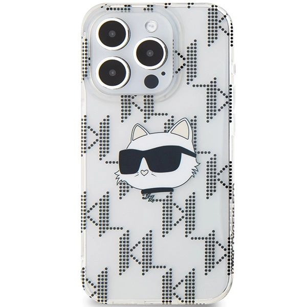 Karl Lagerfeld IML Choupette Head & Monogram case for iPhone 15 Pro - transparenteng