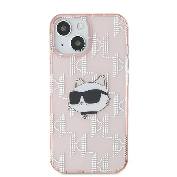 Karl Lagerfeld IML Choupette Head & Monogram case for iPhone 15 / 14 / 13 - pinkeng