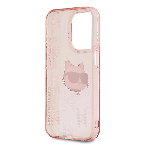 Karl Lagerfeld IML Choupette Head & Monogram case for iPhone 15 Pro Max - pinkeng