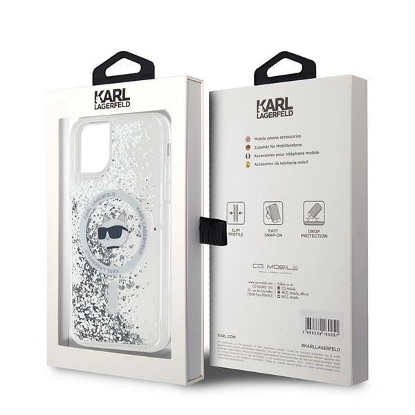 Karl Lagerfeld Liquid Glitter Choupette Head MagSafe Case for iPhone 11 / Xr - Transparenteng