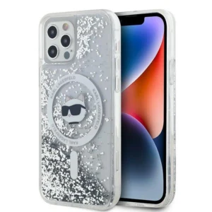 Karl Lagerfeld Liquid Glitter Choupette Head MagSafe Case for iPhone 12 / 12 Pro - Transparenteng
