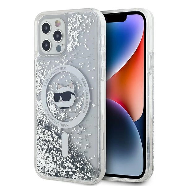 Karl Lagerfeld Liquid Glitter Choupette Head MagSafe Case for iPhone 12 / 12 Pro - Transparenteng