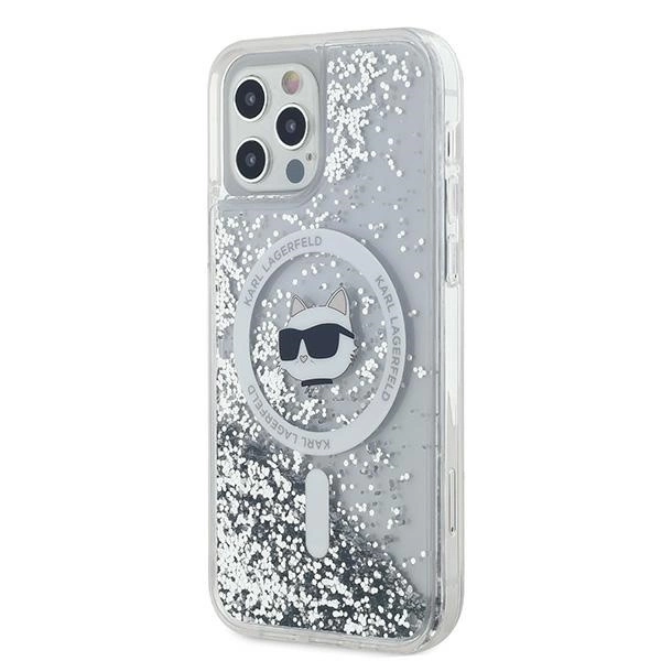 Karl Lagerfeld Liquid Glitter Choupette Head MagSafe Case for iPhone 12 / 12 Pro - Transparenteng