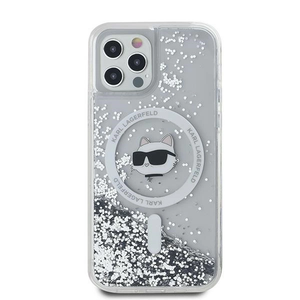 Karl Lagerfeld Liquid Glitter Choupette Head MagSafe Case for iPhone 12 / 12 Pro - Transparenteng