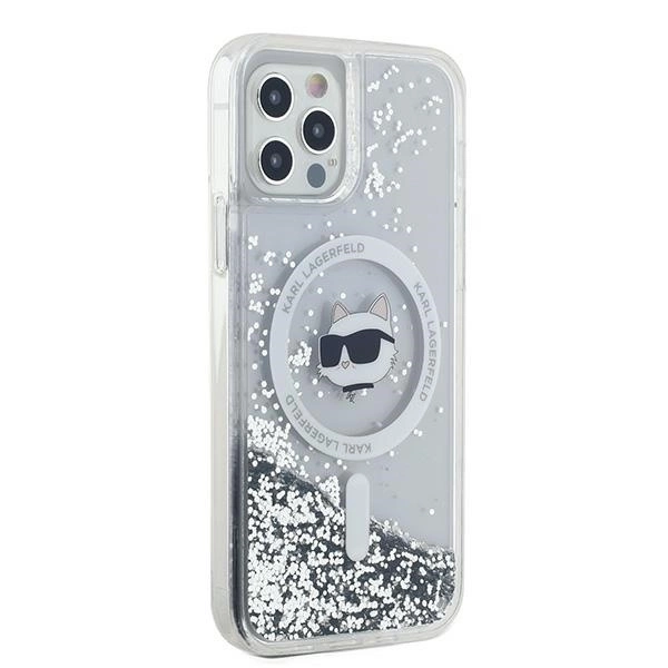 Karl Lagerfeld Liquid Glitter Choupette Head MagSafe Case for iPhone 12 / 12 Pro - Transparenteng