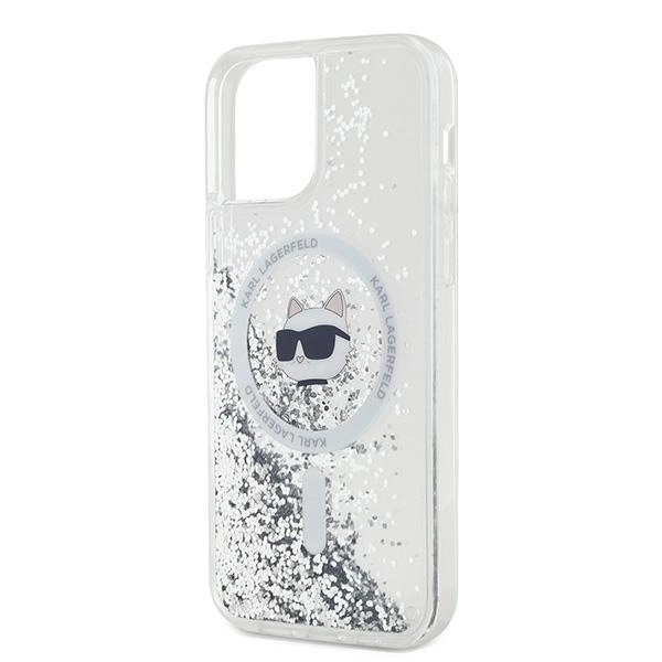 Karl Lagerfeld Liquid Glitter Choupette Head MagSafe Case for iPhone 12 / 12 Pro - Transparenteng
