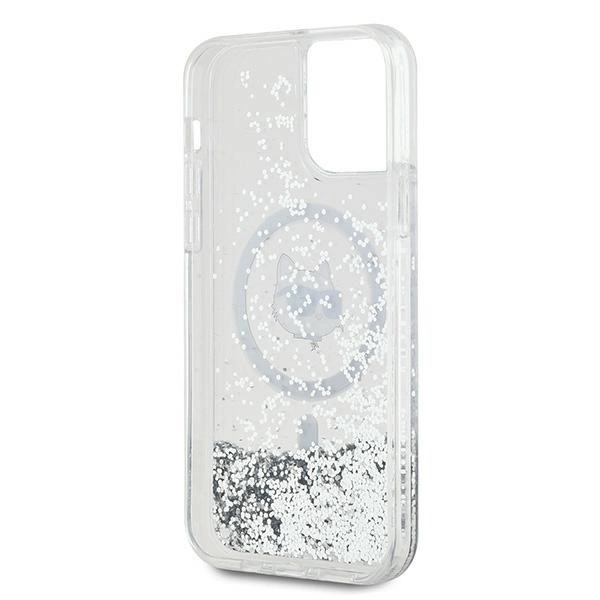 Karl Lagerfeld Liquid Glitter Choupette Head MagSafe Case for iPhone 12 / 12 Pro - Transparenteng