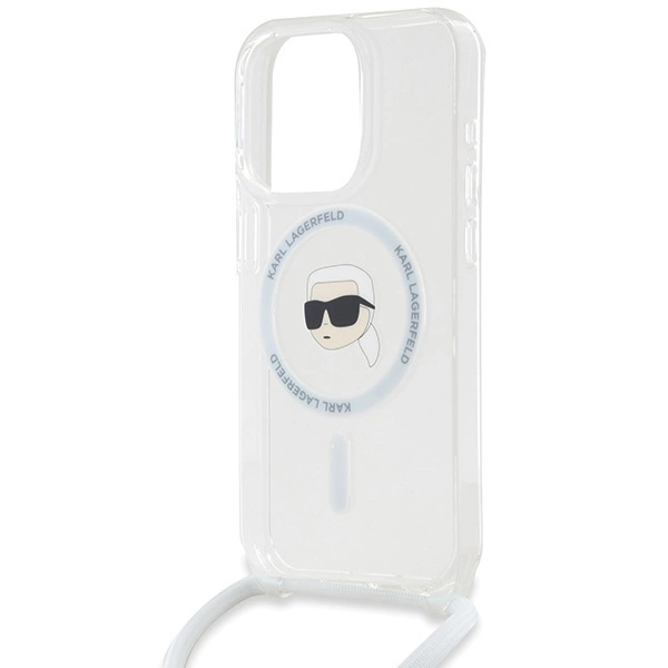 Karl Lagerfeld Crossbody IML Karl Head MagSafe case for iPhone 15 Pro - transparenteng