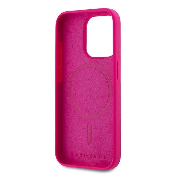 Karl Lagerfeld Silicone Choupette Head MagSafe case for iPhone 15 Pro - pinkeng