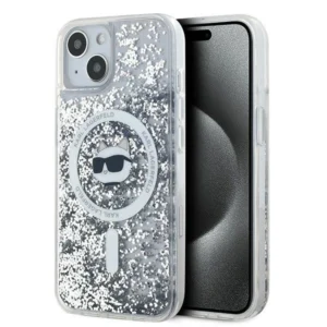 Karl Lagerfeld Liquid Glitter Choupette Head MagSafe Case for iPhone 15 Plus / 14 Plus - Transparenteng