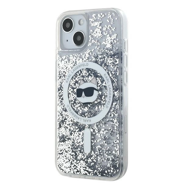 Karl Lagerfeld Liquid Glitter Choupette Head MagSafe Case for iPhone 15 Plus / 14 Plus - Transparenteng