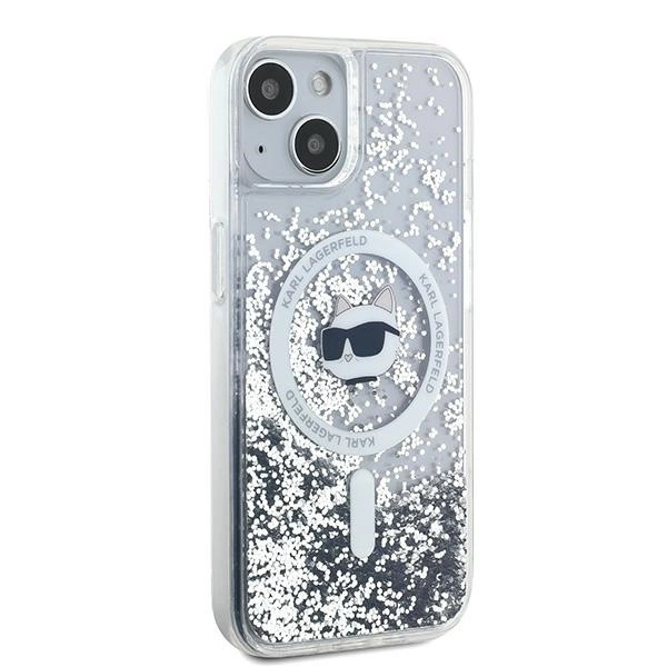 Karl Lagerfeld Liquid Glitter Choupette Head MagSafe Case for iPhone 15 Plus / 14 Plus - Transparenteng