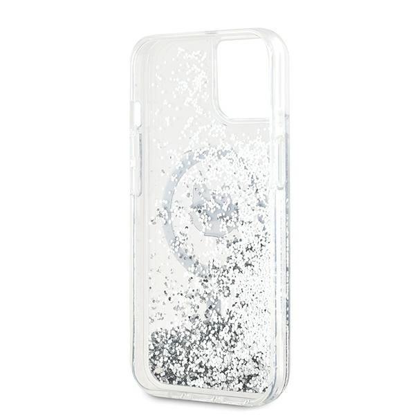 Karl Lagerfeld Liquid Glitter Choupette Head MagSafe Case for iPhone 15 Plus / 14 Plus - Transparenteng