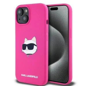 Karl Lagerfeld Silicone Choupette Head MagSafe Case for iPhone 15 Plus / 14 Plus - Pinkeng