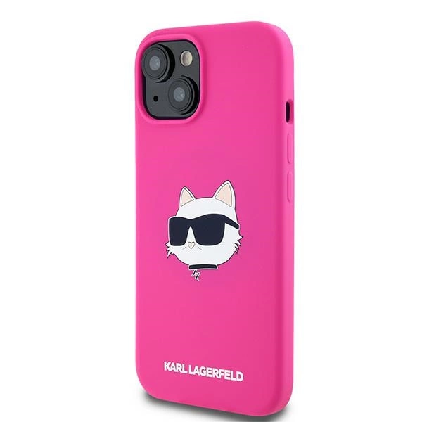 Karl Lagerfeld Silicone Choupette Head MagSafe Case for iPhone 15 Plus / 14 Plus - Pinkeng