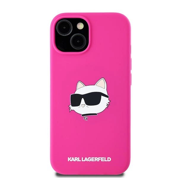 Karl Lagerfeld Silicone Choupette Head MagSafe Case for iPhone 15 Plus / 14 Plus - Pinkeng