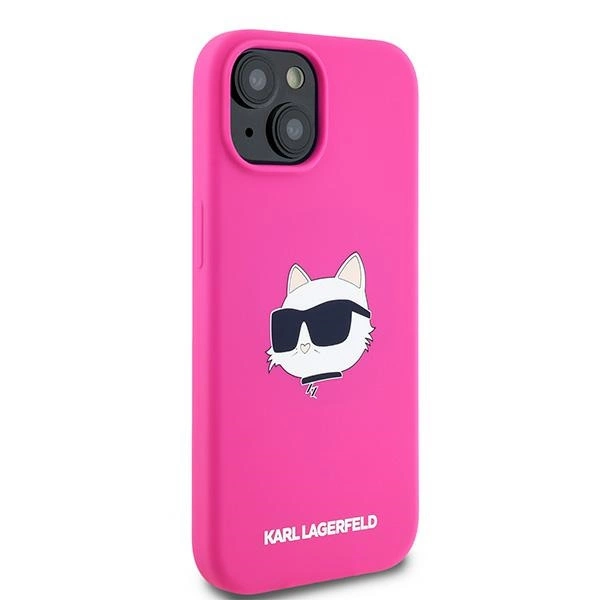 Karl Lagerfeld Silicone Choupette Head MagSafe Case for iPhone 15 Plus / 14 Plus - Pinkeng