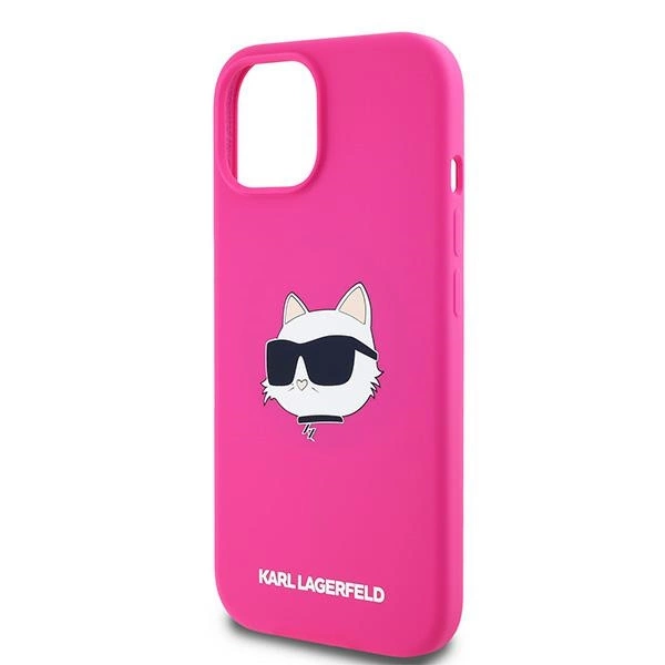 Karl Lagerfeld Silicone Choupette Head MagSafe Case for iPhone 15 Plus / 14 Plus - Pinkeng
