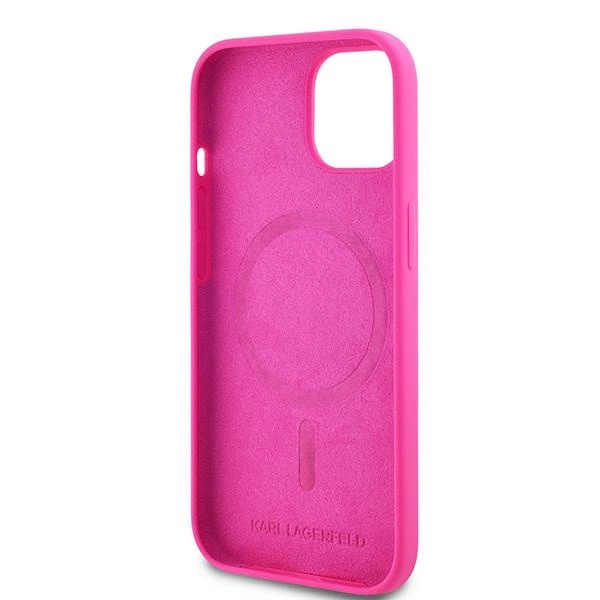 Karl Lagerfeld Silicone Choupette Head MagSafe Case for iPhone 15 Plus / 14 Plus - Pinkeng