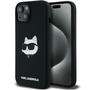 Karl Lagerfeld Silicone Choupette Head MagSafe Case for iPhone 15 Plus / 14 Plus - Blackeng