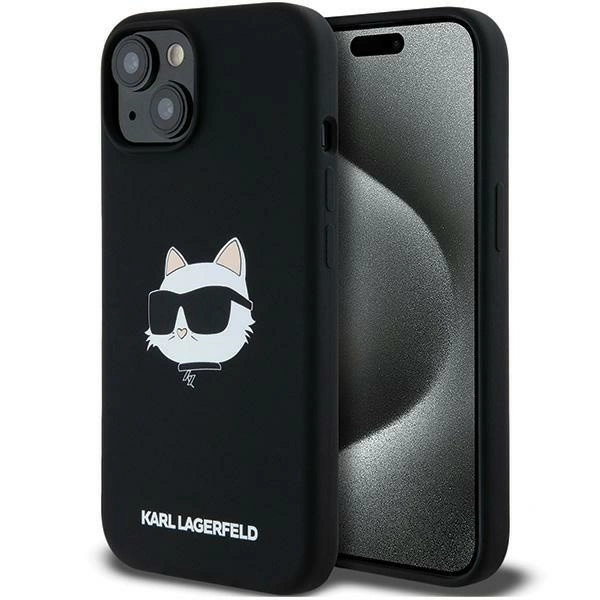 Karl Lagerfeld Silicone Choupette Head MagSafe Case for iPhone 15 Plus / 14 Plus - Blackeng