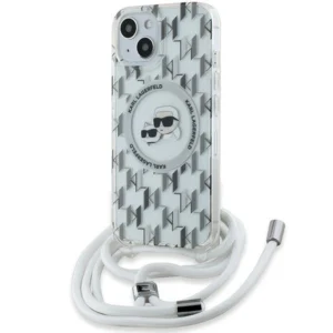 Karl Lagerfeld IML Crossbody Monogram Karl & Choupette Head MagSafe Case for iPhone 15 / 14 / 13 - Transparenteng