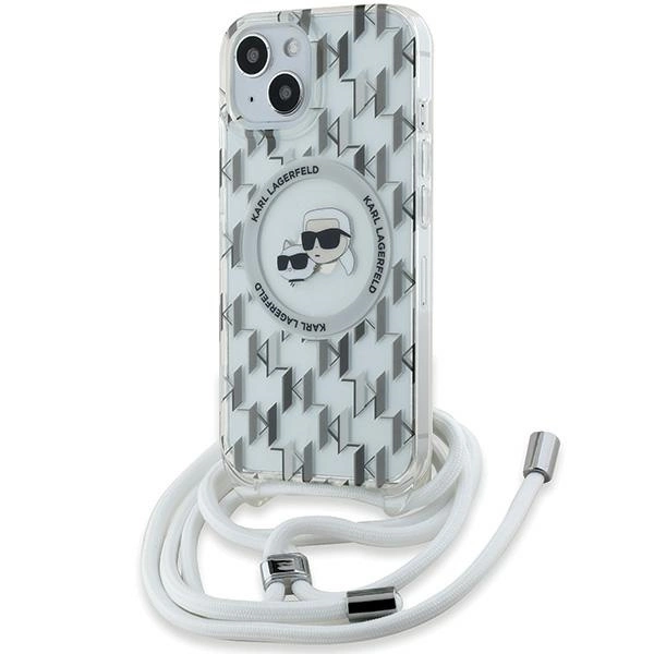 Karl Lagerfeld IML Crossbody Monogram Karl & Choupette Head MagSafe Case for iPhone 15 / 14 / 13 - Transparenteng