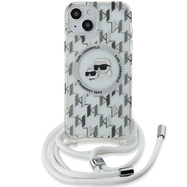 Karl Lagerfeld IML Crossbody Monogram Karl & Choupette Head MagSafe Case for iPhone 15 / 14 / 13 - Transparenteng