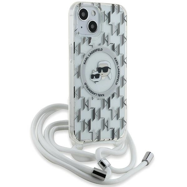Karl Lagerfeld IML Crossbody Monogram Karl & Choupette Head MagSafe Case for iPhone 15 / 14 / 13 - Transparenteng