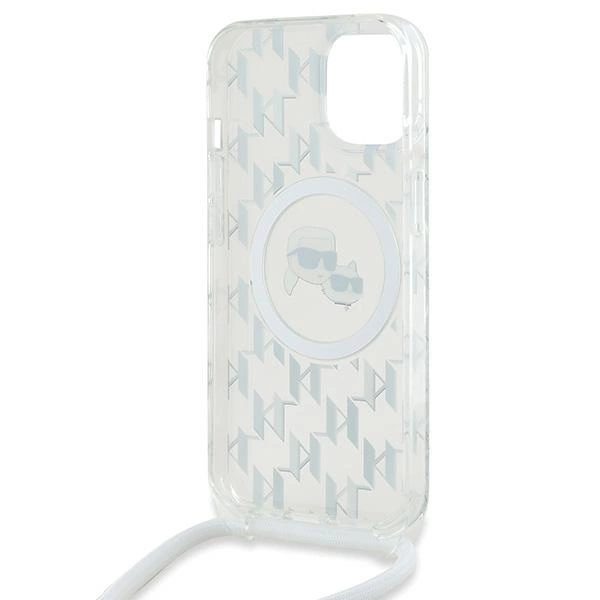 Karl Lagerfeld IML Crossbody Monogram Karl & Choupette Head MagSafe Case for iPhone 15 / 14 / 13 - Transparenteng