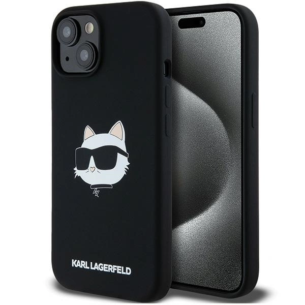 Karl Lagerfeld Silicone Choupette Head MagSafe Case for iPhone 15/14/13 - Blackeng