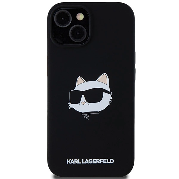 Karl Lagerfeld Silicone Choupette Head MagSafe Case for iPhone 15/14/13 - Blackeng