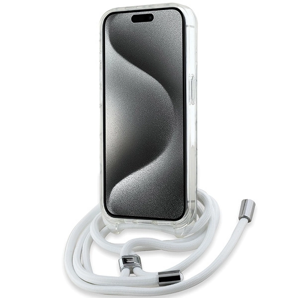 Karl Lagerfeld IML Crossbody Monogram Karl & Choupette Head MagSafe Case for iPhone 15 Pro Max - Transparenteng