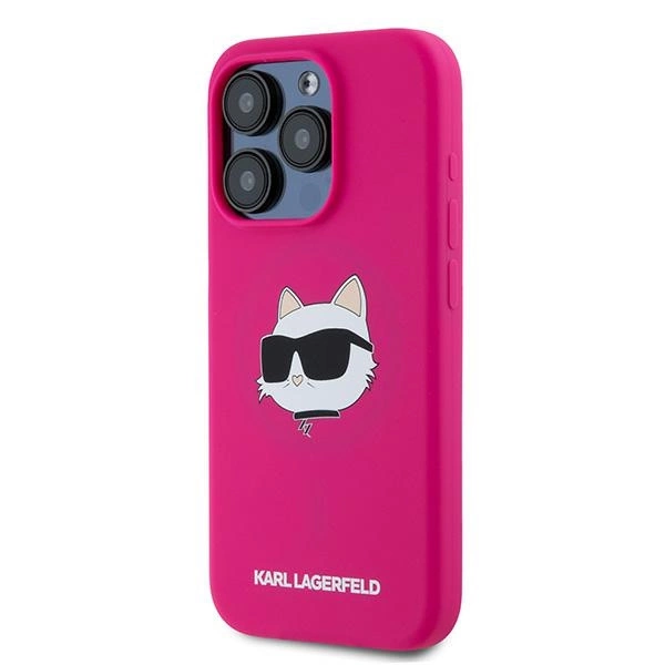 Karl Lagerfeld Silicone Choupette Head MagSafe case for iPhone 15 Pro Max - pinkeng