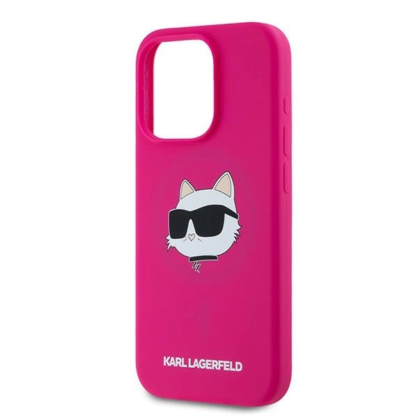 Karl Lagerfeld Silicone Choupette Head MagSafe case for iPhone 15 Pro Max - pinkeng