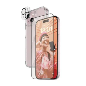 PanzerGlass Bundle 3in1 set transparent case + foil + camera cover for iPhone 15eng