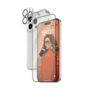 PanzerGlass Bundle 3in1 set transparent case + foil + camera cover for iPhone 15 Pro Maxeng