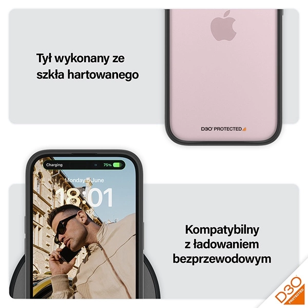 Military Grade Certified PanzerGlass ClearCase iPhone 15 Case - Transparent & Blackeng