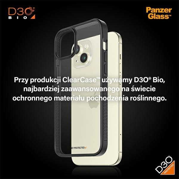 PanzerGlass ClearCase Case for iPhone 15 Plus / 14 Plus with Military Grade Certification - Clear & Blackeng