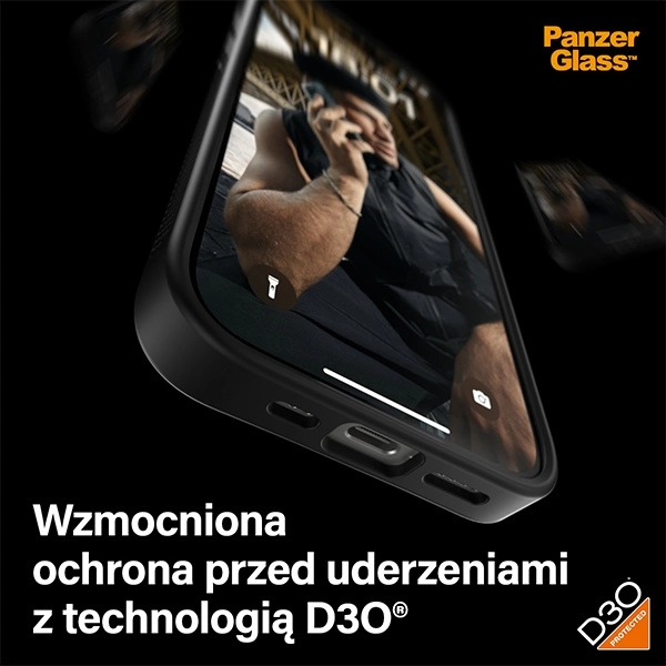 Military Grade Certified PanzerGlass ClearCase iPhone 15 Pro Case - Transparent & Blackeng